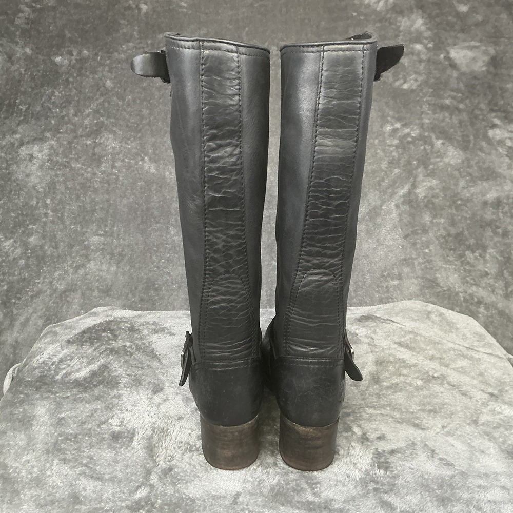 Frye Veronica Slouch Women's 7.5 Black Leather Buckle Biker Boots 3475530 - Picture 14 of 15